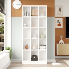L'occi Concept Balcony Geniş Kitaplık 15 Raflı 180CM Beyaz By2-W