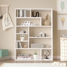 L'occi Concept 124 cm Kitaplık Beyaz - Modern Çok Amaçlı Kitap Rafı ve Düzenleyici - MG1-W