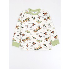 Luggi Baby Bisiklet Yaka Uzun Kollu Baskılı Erkek Çocuk Pijama Takımı