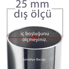 Tek Aksesuar 25 mm Pvc Sandalye Profil Ayak Pabucu Sessiz Yumuşak - Siyah (8 Adet)