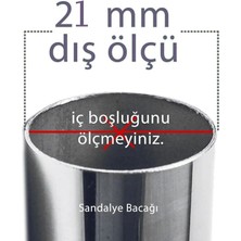 Tek Aksesuar 21 mm Pvc Sandalye Profil Ayak Pabucu Sessiz Yumuşak - Siyah (8 Adet)