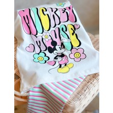 Pinkito Kids Mickey T-Shirt ve Çizgili Tayt Takım