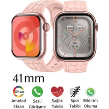 Watch 9 Mini 41mm Rose Gold Kadın Erkek Akıllı Saat Amoledlı Ekran Arama Yapan Nfc,fitnes,spor Android İos Huawei iphone Uyumlu 8-9 HK9 MİNİ