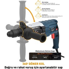 Tekno Trust Aküsüz Elektrikli Kırıcı Delici Kablolu Darbeli Matkap 2-28MM H002 Darbeli 5.0 - 5.4 Ah Uç Se