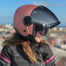 Ls2 Classy Mat Gold Pembe Kask Gri Cam