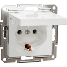 Schneider EPH3170121 16A Asfora Beyaz Çerçevesiz Kapaklı Topraklı Priz