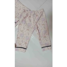 Desenli Yakalı Kız Bebek Pijama Takımı