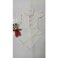 Mini Love Desenli Yakalı Kız Bebek Pijama Takımı