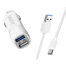 Araç Şarj Cihazı Oto Çakmaklık Şarj Cihazı Seti 2 Port USB + Type C Kablolu Yüksek Hızlı Şarj 3.4 A