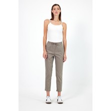 Vena Kadın Alian Haki Beli Lastikli Gabardin Pantolon