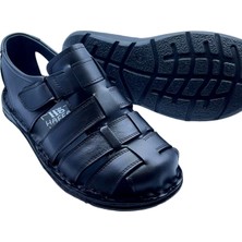 Rubin Leather Rubinleather Topuk Jelli Günlük  Deri Erkek Sandalet Ayakkabı Tam Ortapedik