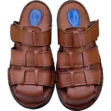 Rubin Leather Rubinleather Jel Taban Günlük  Deri Erkek Terlik Tam Ortapedik Taban