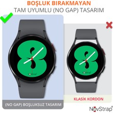 NovStrap Samsung Galaxy Watch 7 6 5 Pro 4 Fe 40 42 43 44 45 46 47 Mm Uyumlu Kordon Tam Kapatan Pimli Silikon