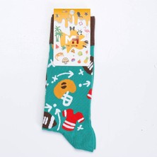 Mr. Hero Mrhero Çok Renkli Unısex Tekli Paket Amerikan Futbol Temalı Soket Renkli Çorap 1013-MH Yeşil