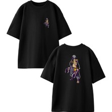 Nmg Tekstil Siyah Oversize Pamuk Pilot Adam Yürüyüş Ön Arka Baskılı Örme T-Shirt