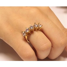 Çelikoğlu Kuyumculuk 14 Ayar Aktın 5 Taş Yüzük 3,80 gr