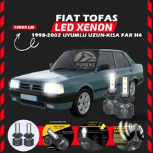 Fiat Tofaş Uzun - Kısa Far Uyumlu Şimşek Etkili LED Xenon Premium Series H4