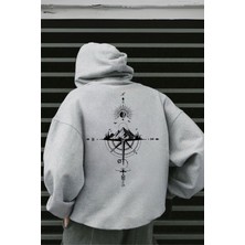 Oksit Compass Sırt Baskılı Pamuklu Erkek Sweatshirt