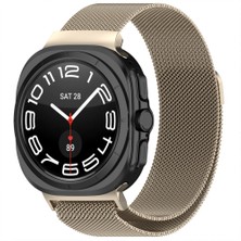 Sneezy Samsung Galaxy Watch Ultra 47MM Ile Uyumlu Milanese Paslanmaz Manyetik Tokalı Metal Hasır Kordon