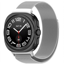 Sneezy Samsung Galaxy Watch Ultra 47MM Ile Uyumlu Milanese Paslanmaz Manyetik Tokalı Metal Hasır Kordon