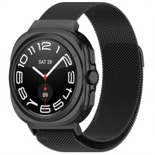 Sneezy Samsung Galaxy Watch Ultra 47MM Ile Uyumlu Milanese Paslanmaz Manyetik Tokalı Metal Hasır Kordon