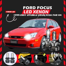 Ford Focus 1 1999-2001 Uzun-Kısa Uyumlu Şimşek Etkili LED Xenon Premium Series H4