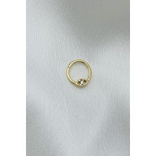 Gold Piedra Halka Göz 14 Ayar Altın Helix Tragus Kıkırdak Küpe