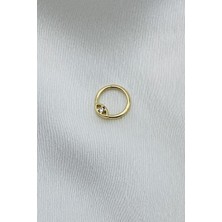 Gold Piedra Halka Göz 14 Ayar Altın Helix Tragus Kıkırdak Küpe