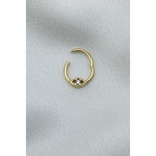 Gold Piedra Halka Göz 14 Ayar Altın Helix Tragus Kıkırdak Küpe