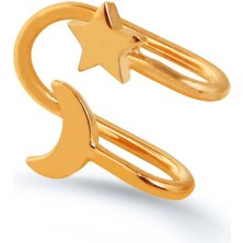 Kuyumcudükkanı Kuyumcudukkani Ay Yıldız Modelli Trend"ear Cuff"küpe