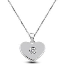 Kuyumcudükkanı Kuyumcudukkani Kalp Şekilli Swarovski Krstali Kullanılmış Kolye