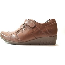 Onlo Ayakkabı Onlo Ayakkabı 1635  Deri Siyah & Taba Cırtlı Kadın Anne Ayakkabı