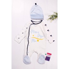 Candar 3-6-9 Ay Erkek Bebek Tulumu Marin Desen Şapkalı Mavi