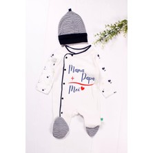 Candar 3-6-9 Ay Erkek Bebek Tulumu Marin Desenli Şapkalı Siyah