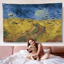 Harita Sepeti Vincent Willem Van Gogh - Kargalarla Buğday Tarlası Duvar ÖRTÜSÜ-7190