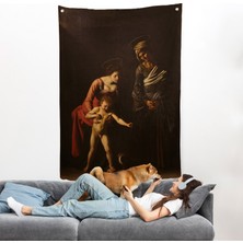 Harita Sepeti Caravaggio - Madonna ve Çocuk, Aziz Anne ile Duvar ÖRTÜSÜ-7359