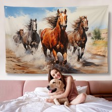 Harita Sepeti Koşan Atlar Duvar ÖRTÜSÜ-7279