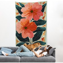 Harita Sepeti Şakayık Çiçekleri Duvar ÖRTÜSÜ-7632