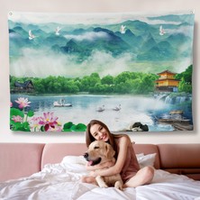 Harita Sepeti Göldeki Pelikanlar Manzara Duvar ÖRTÜSÜ-7198