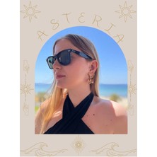 Asteria Jewelry Çiçekli Gold Zirkon Taşlı Kadın Halka Küpe