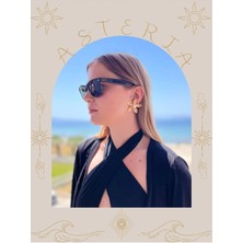 Asteria Jewelry Çiçekli Inci Detaylı Çelik Kadın Küpe