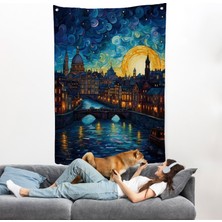 Harita Sepeti Vincent Van Gogh Tarzı Venedik Duvar ÖRTÜSÜ-7795