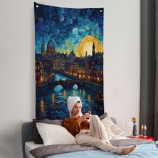 Harita Sepeti Vincent Van Gogh Tarzı Venedik Duvar ÖRTÜSÜ-7795