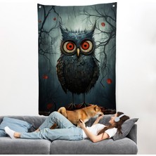 Harita Sepeti Sevimli Baykuş Duvar ÖRTÜSÜ-7984