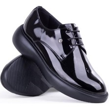 Bags Shoes Pierre Cardin PCE-70914 Wedding Erkek Yüksek Taban Siyah Rugan Klasik Ayakkabı