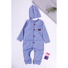 Candar 3-6-9-12 Ay Düğmeli Önden Açık Interlok Tulum Füme