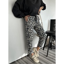 Monde Butik Beli Lastikli Leopar Desen Pantolon