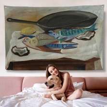 Harita Sepeti Picasso-Balık ve Kızartma Tavası Duvar ÖRTÜSÜ-7102