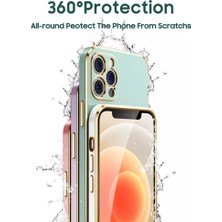 Cover Center iPhone 15 Pro Max Uyumlu Kılıf Parlak Gold Kenarlı Kamera Korumalı Silikon Kapak