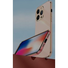 Cover Center iPhone 15 Pro Max Uyumlu Kılıf Parlak Gold Kenarlı Kamera Korumalı Silikon Kapak